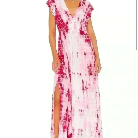 NWT Tiare Hawaii Dahlia Maxi Dress - Tye Dye Pink Size S/M - Picture 1 of 6